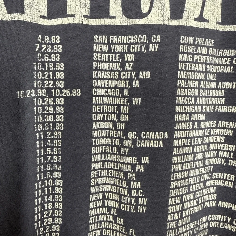 Nirvana In Utero Concert 1993 Men's sz XL (Repro 2016) Band Grunge Metal Music